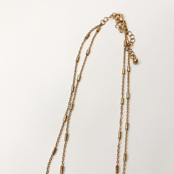 NEW Gold double chain floral pendant necklace adjustable length - Picture 3 of 3